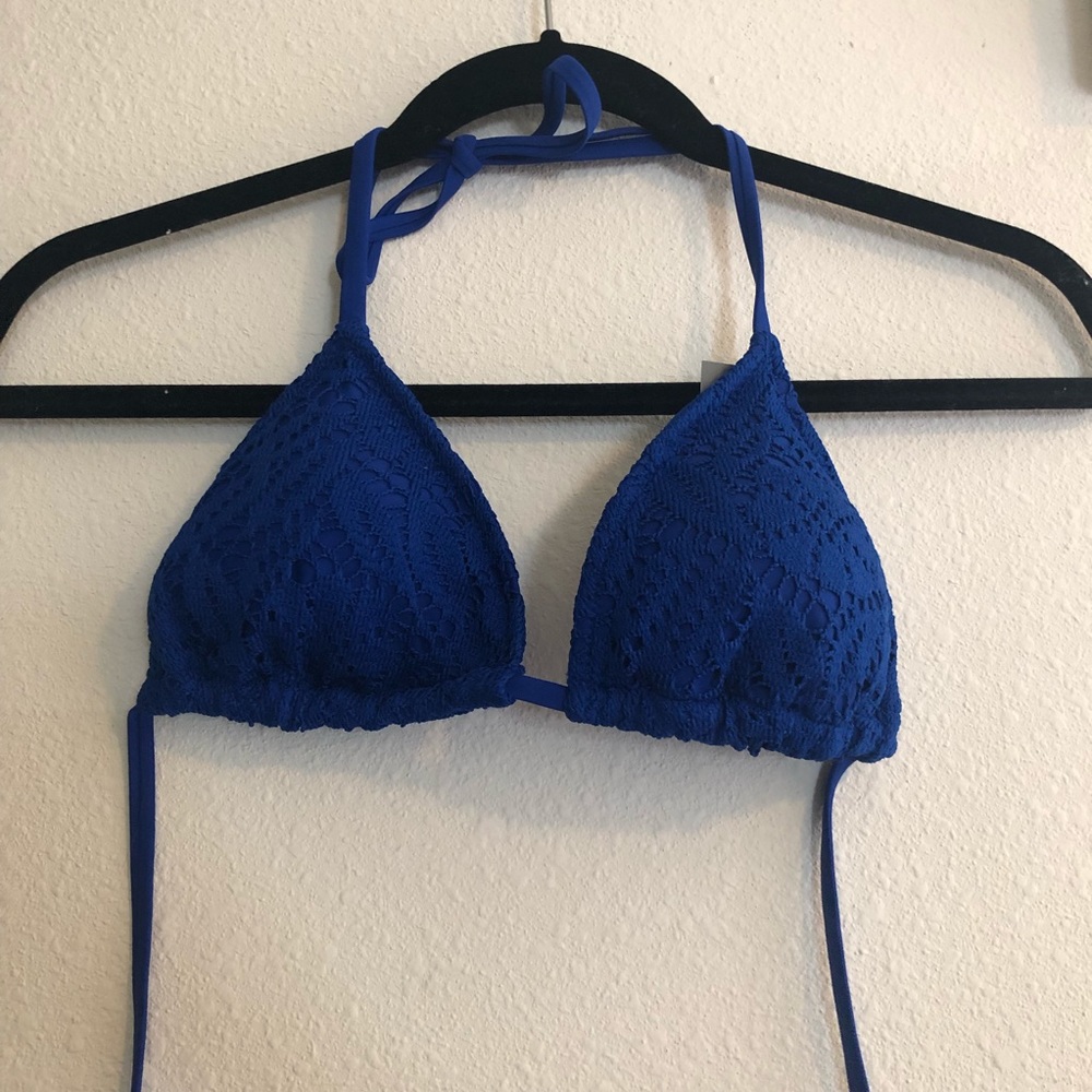 NWT Aerie Blue Star Crochet Triangle Bikini Top